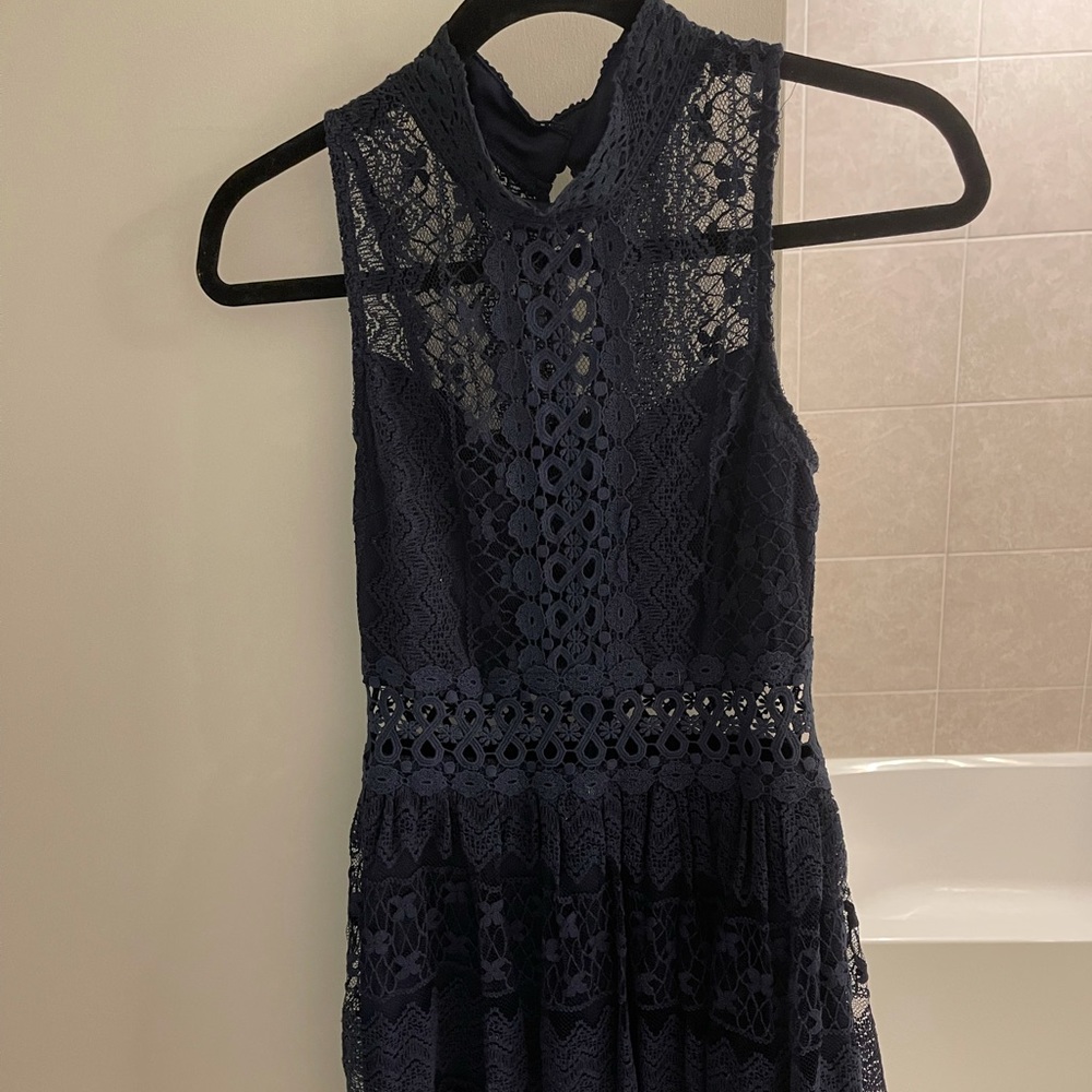Francesca’s Navy Blue Lace Dress